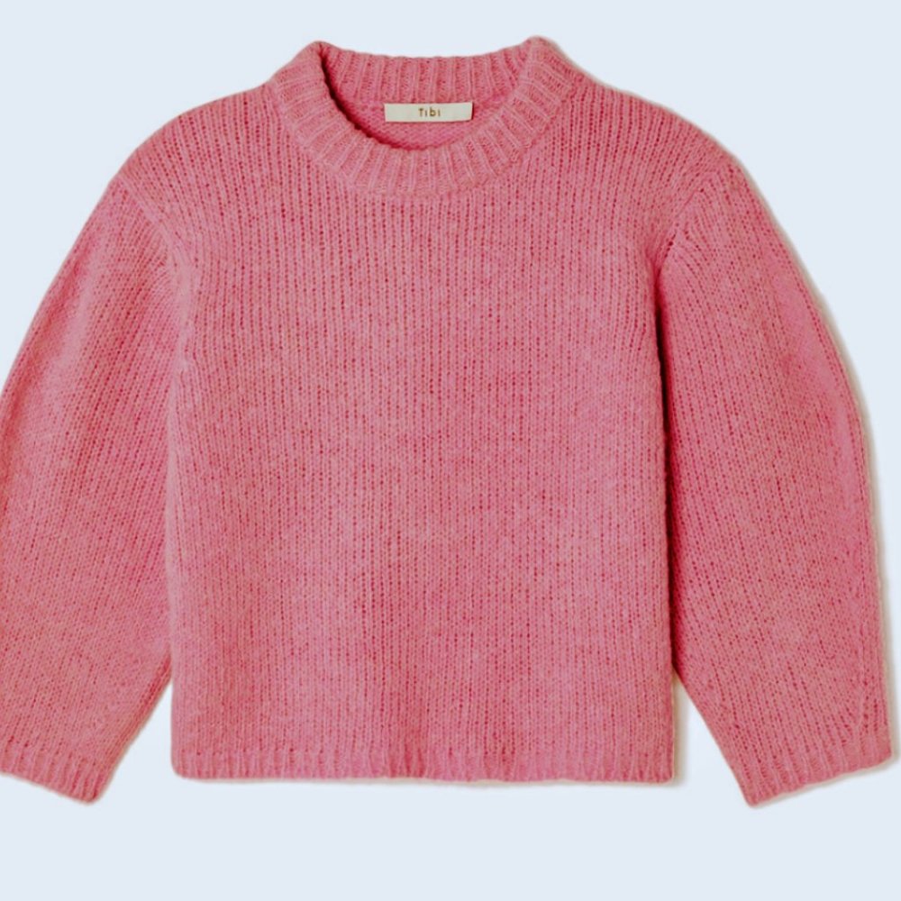 Tibi Cozette Puff Sleeve Sweater